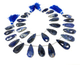 Sodalite Gemstone Beads, Sodalite Faceted Pear Briolette Beads, Jewelry Supplies, 22mm -29mm , 8"Strand/ 12-13 Pcs