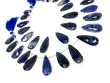 Sodalite Gemstone Beads, Sodalite Faceted Pear Briolette Beads, Jewelry Supplies, 22mm -29mm , 8"Strand/ 12-13 Pcs