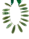Natural Green Aventurine Gemstone Beads, Green Aventurine Faceted Pear Briolette Beads, Wholesale Beads, 28mm - 40mm, 7.5”Strand/ 13-14 Pcs