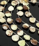 Natural Lemon Chrysoprase Gemstone Beads, Jewelry Supplies, Bulk Wholesale Beads, 13mm -16mm , 8" Strand/ 12-13 Pcs