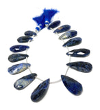 Sodalite Gemstone Beads, Sodalite Faceted Pear Briolette Beads, Jewelry Supplies, 22mm -29mm , 8"Strand/ 12-13 Pcs