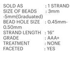 Natural Chrome Diopside Beads, Gemstone Beads, Wholesale Beads, Jewelry Supplies for Jewelry Making, AAA+ Grade, 3-5mm , 16" strand