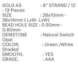 Natural Switch Opal Gemstone Beads, Switch Opal Plain Long Pear Beads, Jewelry Supplies, 8” Str/ 12 -13 Pcs