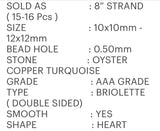 Oyster Copper Turquoise Beads, Turquoise Beads, Healing Crystal, Natural Gemstones, Wholesale Beads, Bulk Beads, 8" Strand