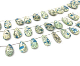 Rare Natural K2 Jasper Gemstone Beads, Crystal Cave K2 Stone Faceted Pear Beads, Jewelry Supplies, 8” Strand