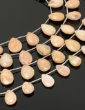 Pink Peach Opal Gemstone Beads, Natural Pink Peach Opal Faceted Pear Beads, Bulk Wholesale Beads, Jewelry Supplies, 7.5” Strand / 12 Pcs