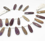 Natural Lepidolite Gemstone Beads, Lepidolite Faceted Pear Beads, Jewelry Supplies, Wholesale Beads, Bulk Beads, 8" Strand/ 13 Pcs