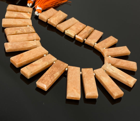 Peach Amazonite Gemstone Beads, Jewelry Supplies forJewelry Making, Wholesale Beads, Bulk Beads, 9” Strand/ 21 Pcs