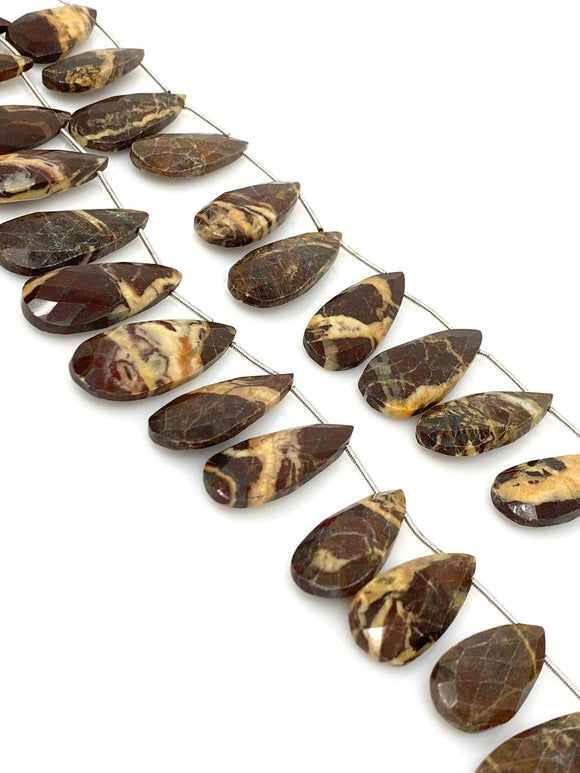 Natural Coconut Jasper Gemstone Beads, Jewelry Supplies, Wholesale Bulk Beads , 24mm - 35mm, 8.5” Strand/ 13 Pcs