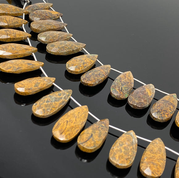 Natural Mariam Jasper Gemstone Beads, Jewelry Supplies, Wholesale Bulk Beads , 25mm - 31mm, 8”Strand/ 14 Pcs