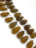 Natural Mariam Jasper Gemstone Beads, Jewelry Supplies, Wholesale Bulk Beads , 25mm - 31mm, 8”Strand/ 14 Pcs