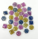 10 Pcs Natural Sapphire Gemstone Connectors, Silver Connectors, Bulk Wholesale Jewelry Supplies, 20x14mm - 23x16.5mm