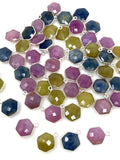 10 Pcs / 12 Pcs Natural Sapphire Gemstone Charms, Wholesale Silver Jewelry Supplies, Bulk Wholesale Charms, 16x12mm - 17x13mm