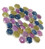10 Pcs / 13 Pcs Natural Sapphire Gemstone Charms, Wholesale Silver Jewelry Supplies, Bulk Wholesale Charms, 19x15mm - 20x16mm