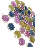 10 Pcs / 13 Pcs Natural Sapphire Gemstone Charms, Wholesale Silver Jewelry Supplies, Bulk Wholesale Charms, 19x15mm - 20x16mm