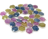 10 Pcs / 13 Pcs Natural Sapphire Gemstone Charms, Wholesale Silver Jewelry Supplies, Bulk Wholesale Charms, 19x15mm - 20x16mm