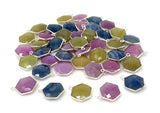 10 Pcs / 13 Pcs Natural Sapphire Gemstone Charms, Wholesale Silver Jewelry Supplies, Bulk Wholesale Charms, 19x15mm - 20x16mm