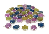 10 Pcs / 13 Pcs Natural Sapphire Gemstone Charms, Wholesale Silver Jewelry Supplies, Bulk Wholesale Charms, 19x15mm - 20x16mm