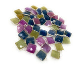 6 Pcs / 10 Pcs Natural Sapphire Gemstone Charms, Sterling SilverJewelry Supplies, Bulk Wholesale Charms, 14x11mm - 15x12mm