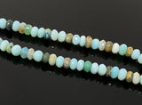 Blue Opal Beads, Gemstone Beads, Peruvian Opal Beads, 6mm - 6.5mm, 8” Strand