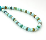 Blue Opal Beads, Gemstone Beads, Peruvian Opal Beads, 6mm - 6.5mm, 8” Strand