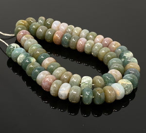 Natural Green and Pink Opal Round Smooth Beads, Gemstone Beads, 8-9mm, 14” Strand