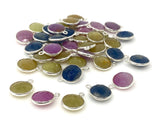 10 Pcs Natural Sapphire Gemstone Charms, Jewelry Supplies for Jewelry Making, Bulk Wholesale Charms