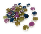 10 Pcs Natural Sapphire Gemstone Charms, Jewelry Supplies for Jewelry Making, Bulk Wholesale Charms