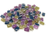 Natural Sapphire Gemstone Charms, Sterling Silver Jewelry Supplies, Bulk Wholesale Charms, 16x9mm - 18x11mm, 10 Pcs/ 12 Pcs