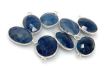 8 Pcs Blue Sapphire Charms, Gemstone Charms, Bulk Wholesale Charms, 18x11mm - 20x13.5mm