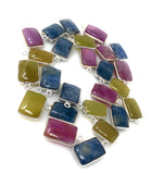 Natural Gemstone Sapphire Charms, Jewelry Supplies, Bulk Wholesale Charms, DIY Jewelry Making Charms, 16x9mm - 18x11mm, 10 Pcs/ 15 Pcs