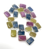 Natural Gemstone Sapphire Charms, Jewelry Supplies, Bulk Wholesale Charms, DIY Jewelry Making Charms, 16x9mm - 18x11mm, 10 Pcs/ 15 Pcs