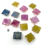 Natural Sapphire Gemstone Charms, Jewelry Supplies, Bulk Wholesale Charms Silver Findings,12 Pcs / 14 Pcs