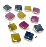 Natural Sapphire Gemstone Charms, Jewelry Supplies, Bulk Wholesale Charms Silver Findings,12 Pcs / 14 Pcs
