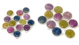 11 Pcs / 14 Pcs Natural Sapphire Gemstone Charms, Silver Jewelry Supplies, Bulk Wholesale Charms