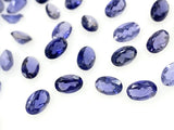 10Pcs Natural Iolite Gemstone Cut Stone, Genuine African Iolite AAA Grade Faceted Oval Loose Gemstones, Ring Stones , 6x4mm