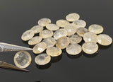 6 Pcs Natural Golden Rutile Rose Cut Cabochons, Loose Gemstones, Briolette Ring Stones, 12mm approx.