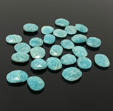 5 Pcs Natural Amazonite Rose Cut Cabochons, Loose Gemstones, Peruvian Amazonite Ring Stones, 13x10mm - 18x15mm approx.