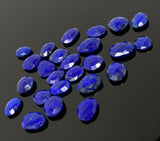 5 Pcs/10 Pcs Natural Lapis Lazuli Rose Cut Cabochons, Loose Gemstones, Ring Stones, 10x8mm - 14x11mm approx.