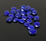 5 Pcs/10 Pcs Natural Lapis Lazuli Rose Cut Cabochons, Loose Gemstones, Ring Stones, 10x8mm - 14x11mm approx.