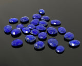 5 Pcs/10 Pcs Natural Lapis Lazuli Rose Cut Cabochons, Loose Gemstones, Ring Stones, 10x8mm - 14x11mm approx.