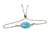 Larimar Gemstone Bracelet, Sterling Silver Adjustable Bracelet, AAA Quality Dominican Republic Larimar Bracelet, Gifts for Her