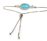 Larimar Gemstone Bracelet, Sterling Silver Adjustable Bracelet, AAA Quality Dominican Republic Larimar Bracelet, Gifts for Her