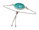 Amazonite Gemstone Bracelet, Sterling Silver Adjustable Bolo Bracelet, AAA Quality Peruvian Amazonite Bracelet, Gifts for Her