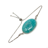 Amazonite Gemstone Bracelet, Sterling Silver Adjustable Bolo Bracelet, AAA Quality Peruvian Amazonite Bracelet, Gifts for Her