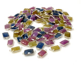 10 Pcs /14 Pcs Natural Sapphire Gemstone Connectors, Silver Findings, Bulk Wholesale Jewelry Supplies, 19x9mm - 22x11mm