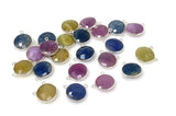 13 Pcs Natural Sapphire Gemstone Connectors, Sterling Silver Jewelry Findings, Bulk Wholesale Jewelry Supplies, 16.5x19mm