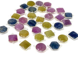 10 Pcs Natural Sapphire Gemstone Connectors, Silver Connectors, Bulk Wholesale Jewelry Supplies, 20x14mm - 23x16.5mm