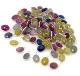 7 Pcs/ 10 Pcs Natural Sapphire Charms, Bulk Silver Gemstone Charms, Wholesale Jewelry Supplies, 15x9mm-17x12mm