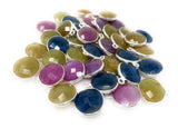 10 Pcs Natural Sapphire Gemstone Charms, Jewelry Supplies for Jewelry Making, Bulk Wholesale Charms